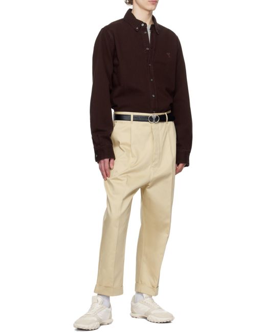 AMI Black Ami Oversized Carrot Trousers for men