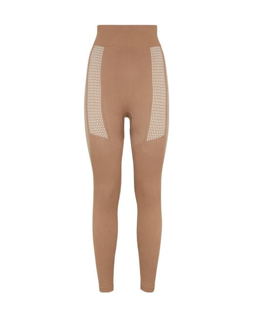 Fendi Natural Logo Detailed High-Waisted Leggings