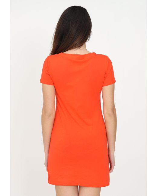 Moschino Orange Logo Details T-Shirt Dress