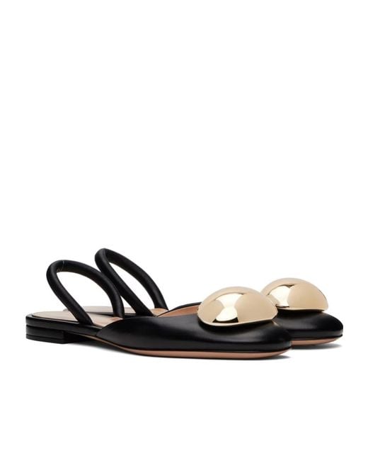 Gianvito Rossi Black Sphera Slingback Flat Pumps
