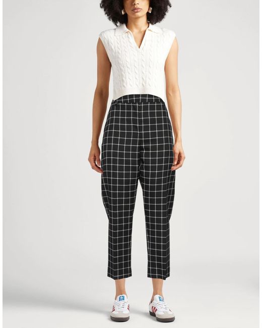 Marni Black Plaid Cropped Trousers