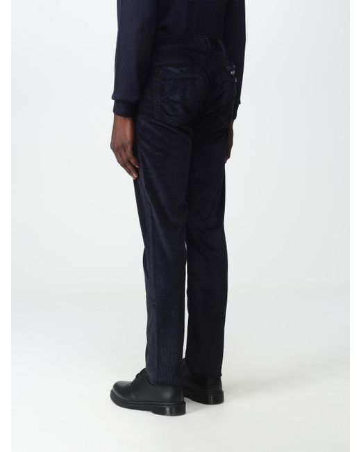 Jacob Cohen Blue Low-Rise Corduroy Trousers for men