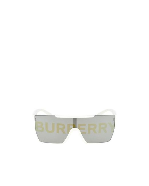 Burberry White Eyewear Shield Frame Sunglasses for men