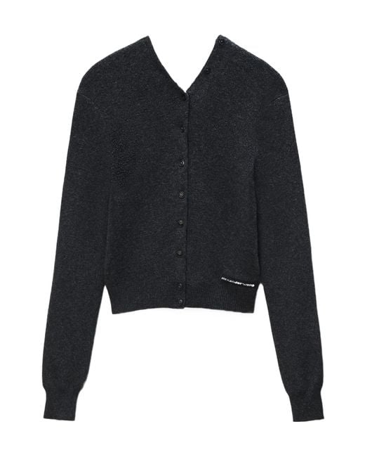 Alexander Wang Black Button-Up Knit Cardigan