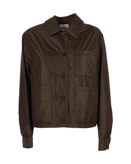Aspesi Brown Patch-Pocket Button-Up Jacket