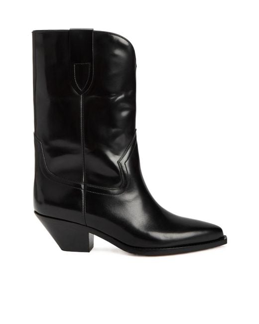 Isabel Marant Black Dahope 50 Leather Ankle Boots