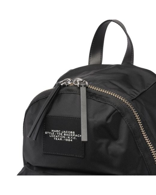 Marc Jacobs Black The Biker Logo-Patch Zipped Large Backpack