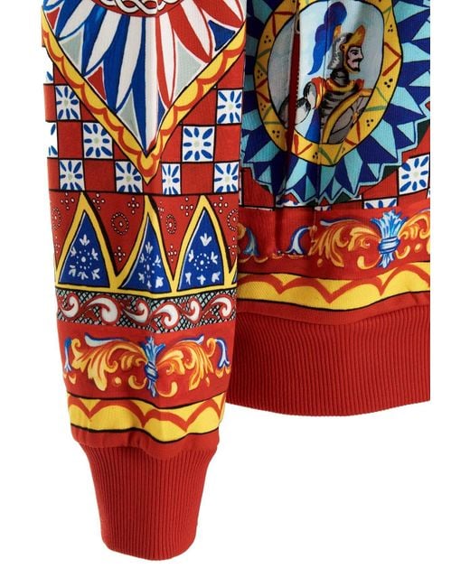 Dolce & Gabbana Red Caretto Print Hoodie