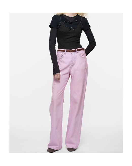 Acne Pink Belt Loop Jeans