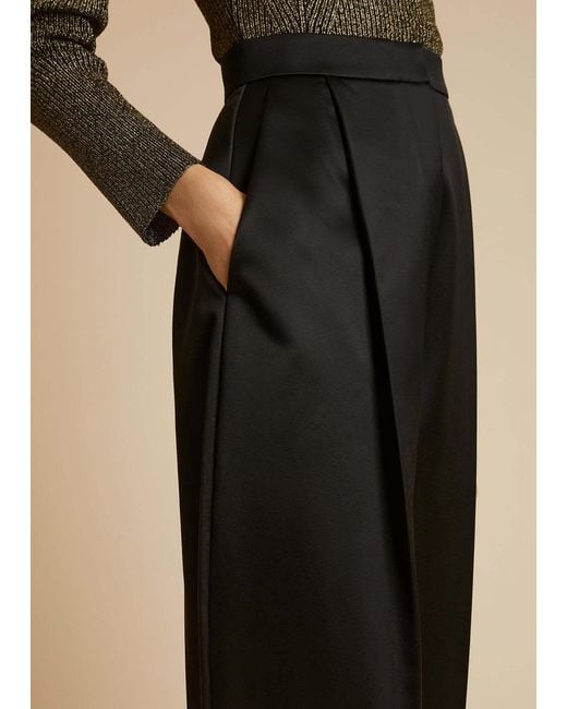 Khaite Black Front Pleated Trousers