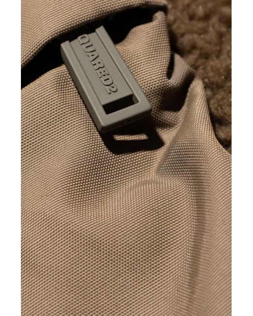 DSquared² Natural Half-Zip Fleece Hoodie for men