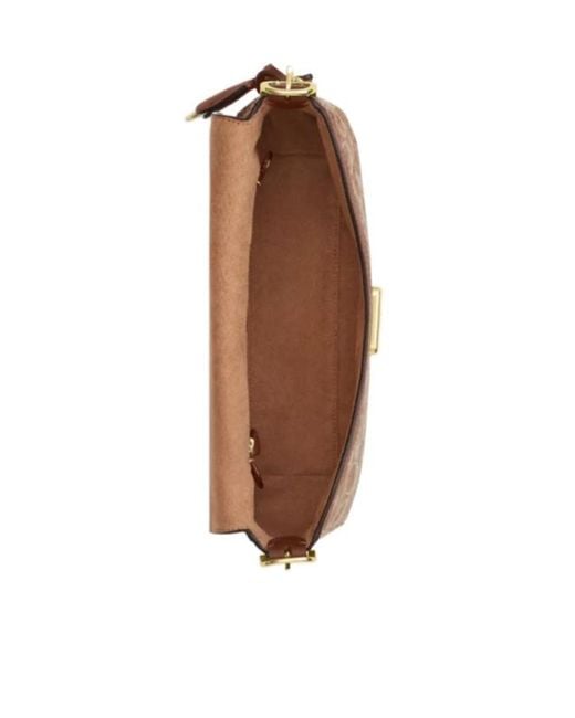 COACH Brown Etta Small Flap Shoulder Bag