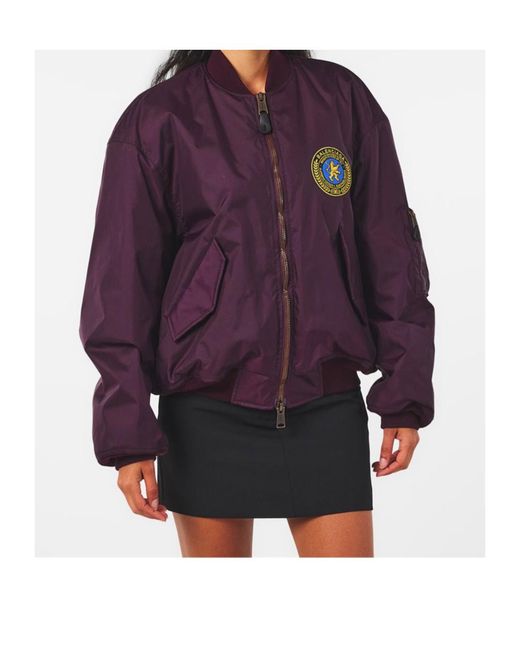 Balenciaga Purple Stand-Up Collar Casual Jacket