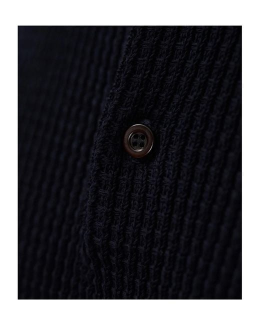 Norse Projects Blue Waffle-Knit Polo Shirt for men