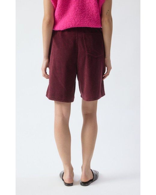 American Vintage Red Padow Corduroy Drawstring Shorts