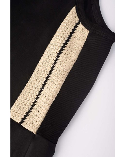 Palm Angels Black Sleeveless Sporty Midi Dress