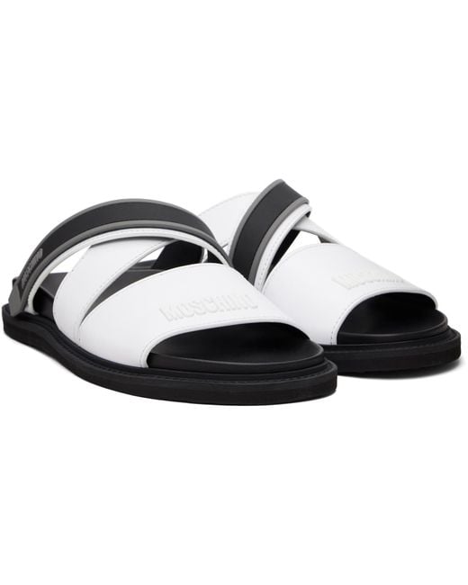 Moschino White Sporty Slippers for men