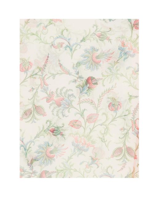 Etro White Floral Printed Scarf