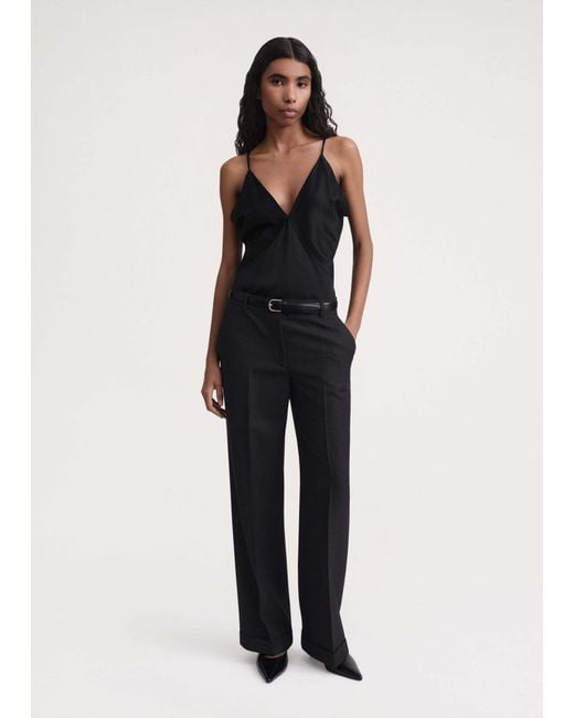 Totême Black Totême Mid-Rise Wide-Leg Trousers