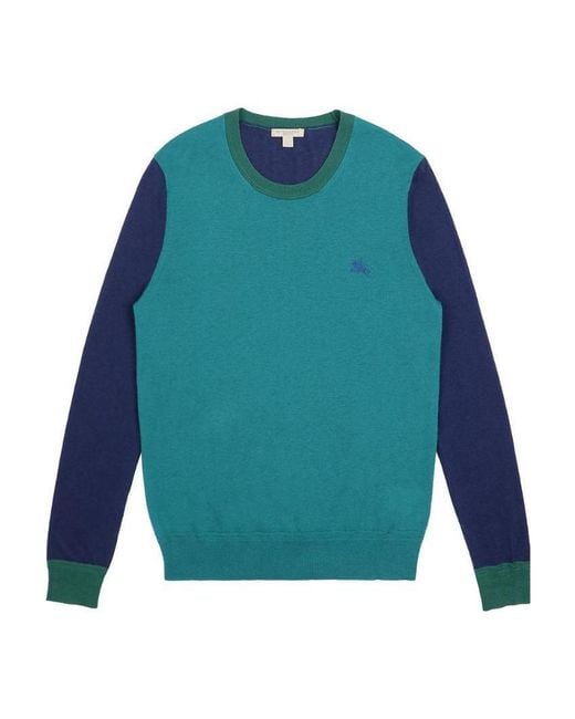 Burberry Blue Color Matching Sweater for men