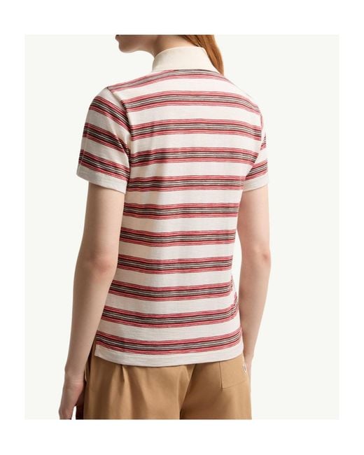 Moncler Pink Striped Polo Shirt