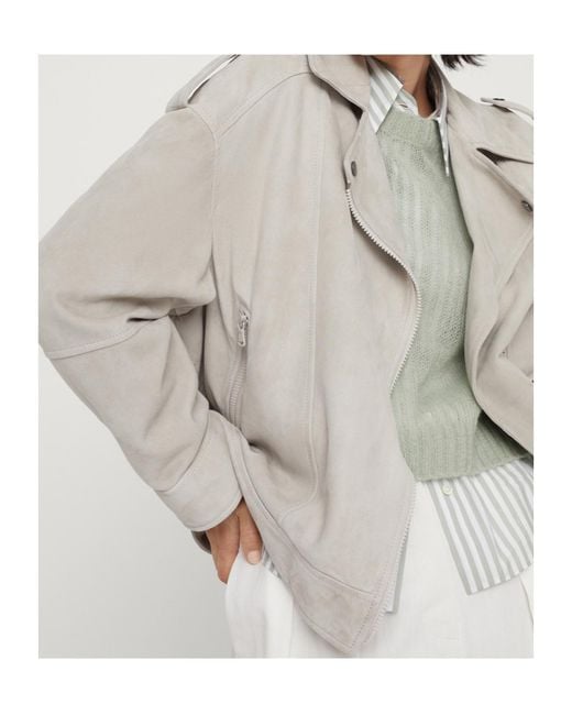 Brunello Cucinelli Gray Long Sleeved Zip-Up Jacket
