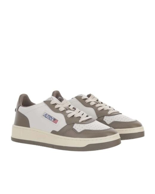 Autry White Medalist Bicolor Low-Top Sneakers for men