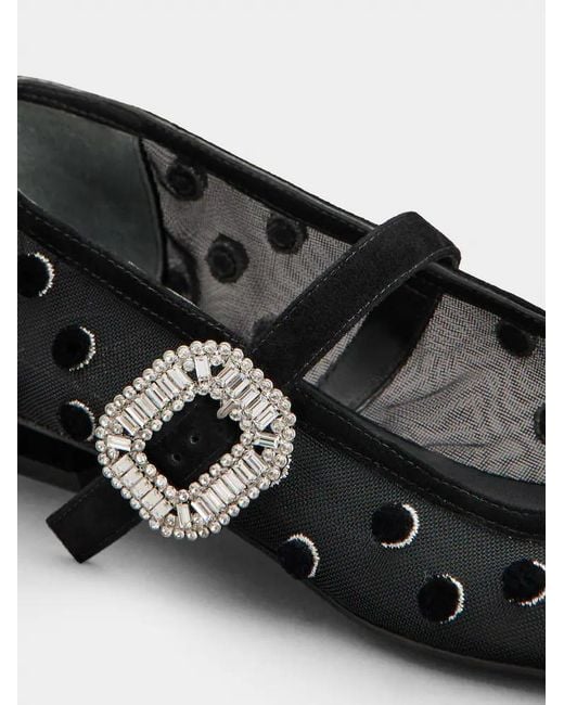 Roger Vivier Black Buckle-Embellished Ballet Flats
