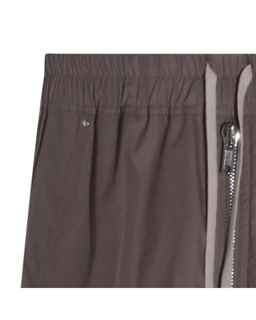Rick Owens Gray Drawstring Cargo Trousers for men