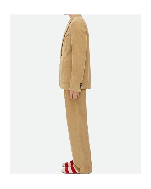 Bottega Veneta Natural Single Breasted Corduroy Jacket for men