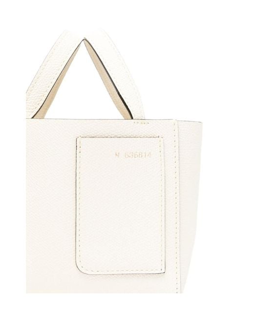 Valextra Natural Top Handle Shoulder Bag
