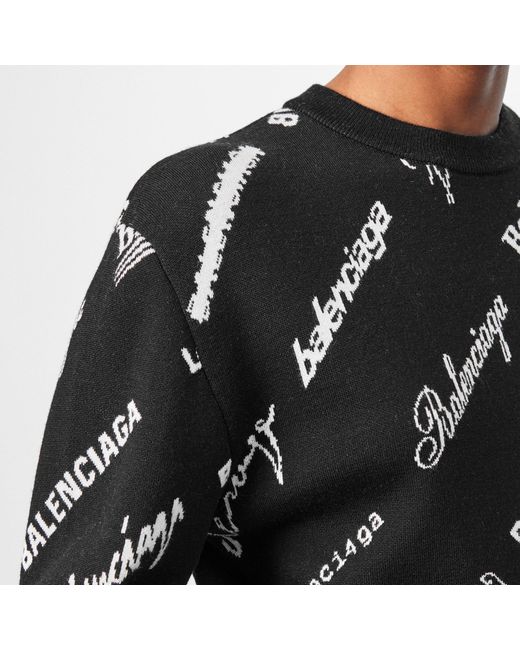 Balenciaga Black Logomania Crew Sweater
