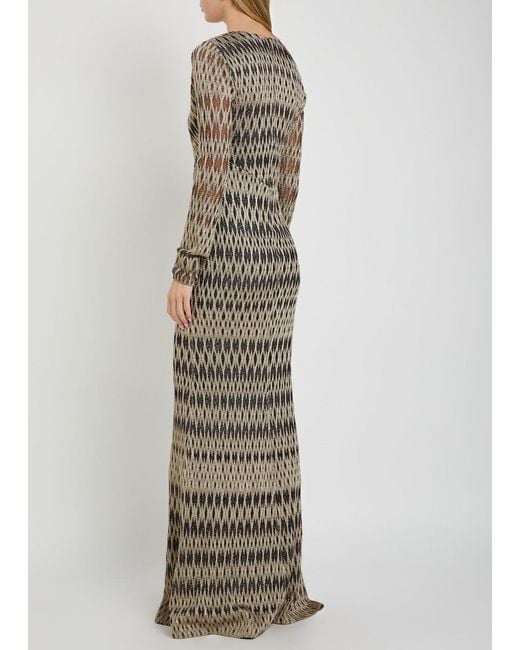 Missoni Gray V-Neck Textured Dress