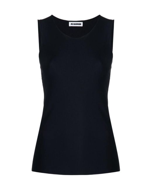 Jil Sander Black Crewneck Tank Top