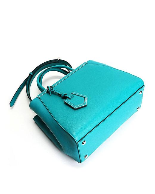 Fendi Blue Small 2Jours Logo Handbag