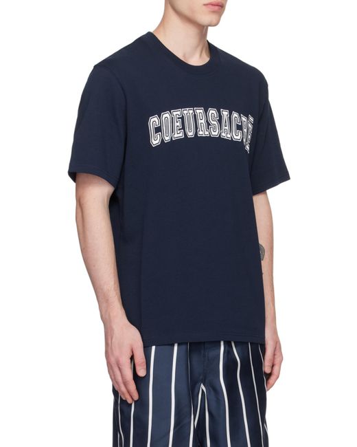 AMI Blue Coeur Sacré-Embroidery T-Shirt for men