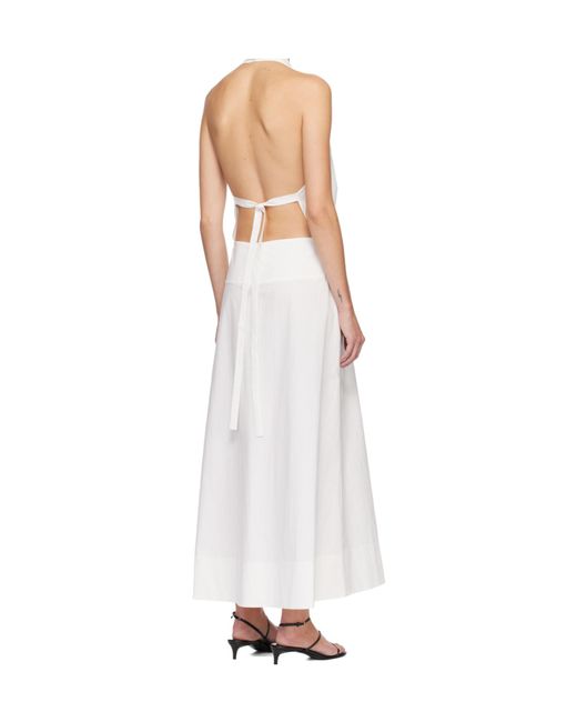 St. Agni White Halter Wrap Midi Dress