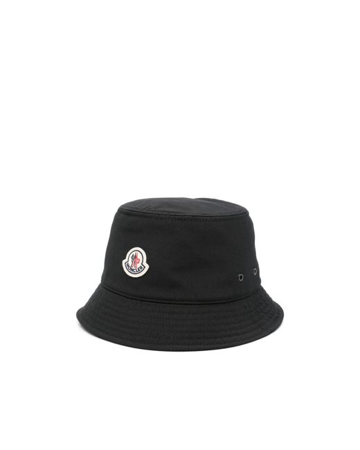 Moncler Black Cotton Blend Bucket Hat