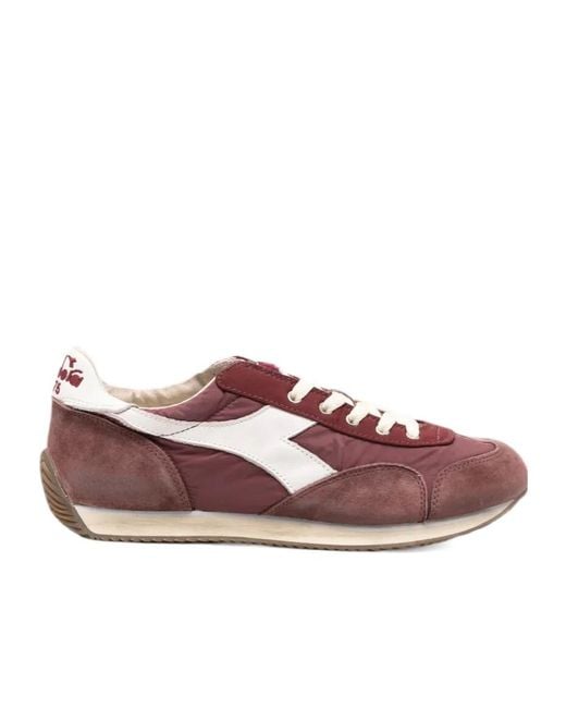 Diadora Pink Panelled Lace-Up Sneakers for men