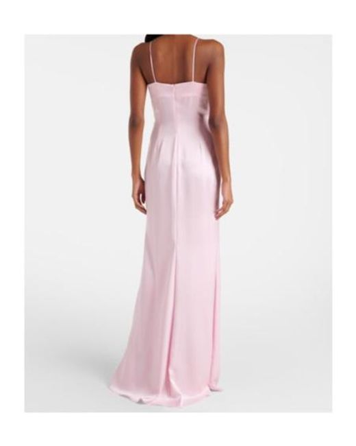 David Koma Pink Sequined Satin Gown