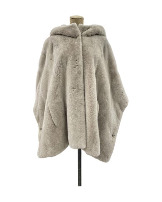Yves Salomon Multicolor Hooded Cloak