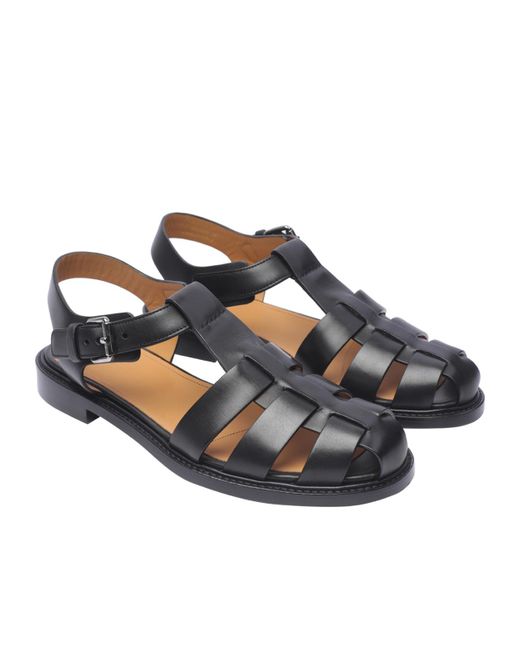 Church's Blue Round-Toe Buckle Sandals