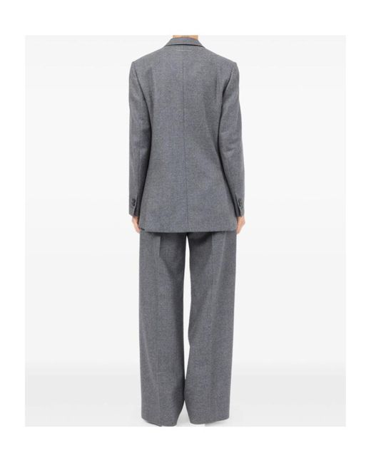 MM6 by Maison Margiela Gray Double-Breasted Blazer