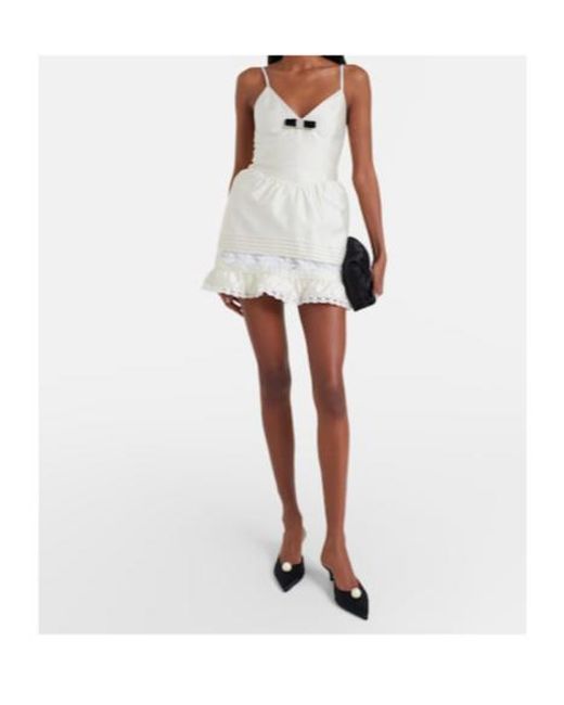 ShuShu/Tong Natural Lace-Trimmed Wool And Silk Minidress
