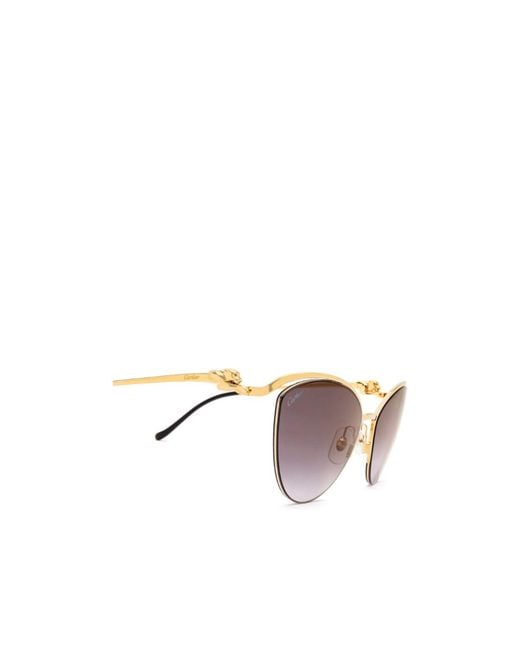 Cartier White Panthère Cat-Eye Sunglasses