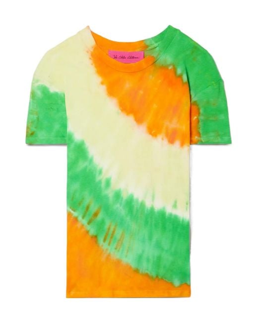 The Elder Statesman Green Tie-Dye Short-Sleeve T-Shirt