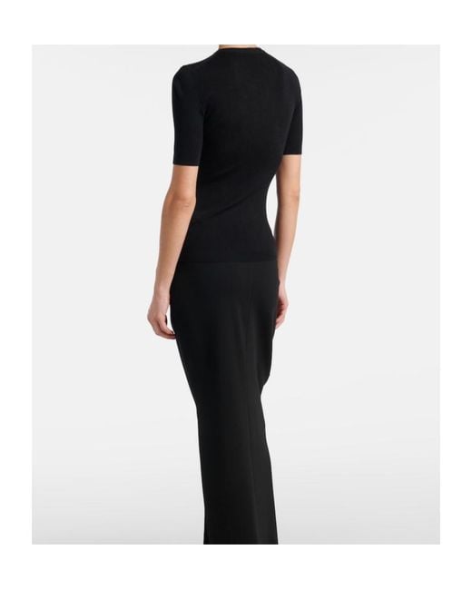 Khaite Black Celina Ribbed-Knit Wool-Blend Top