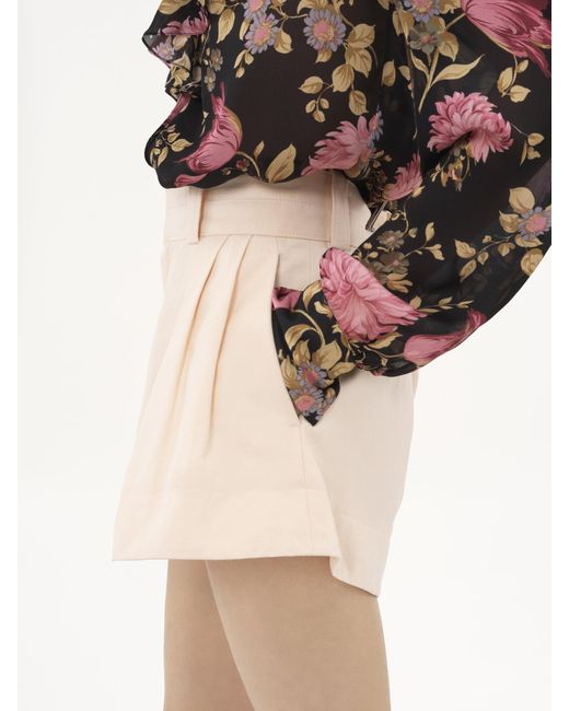 Chloé Natural Chloé High-Waisted Mini Shorts
