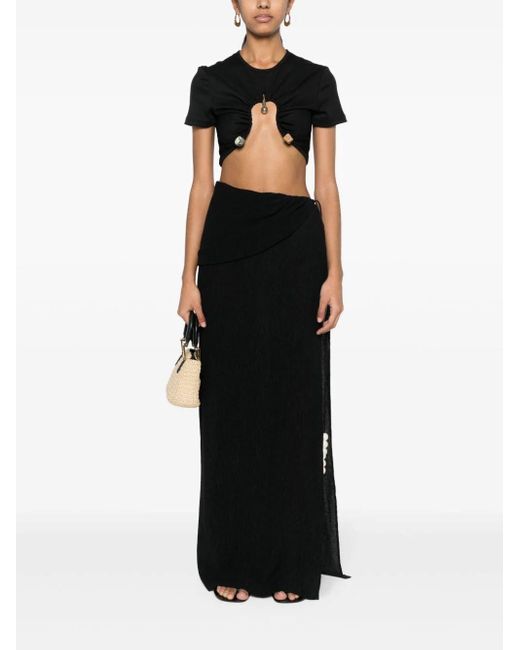 Magda Butrym Black Asymmetric-Design Skirt