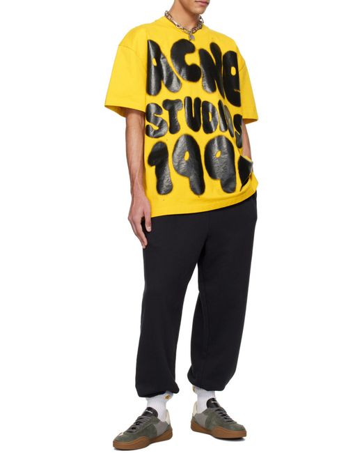 Acne Yellow Short-Sleeved T-Shirt